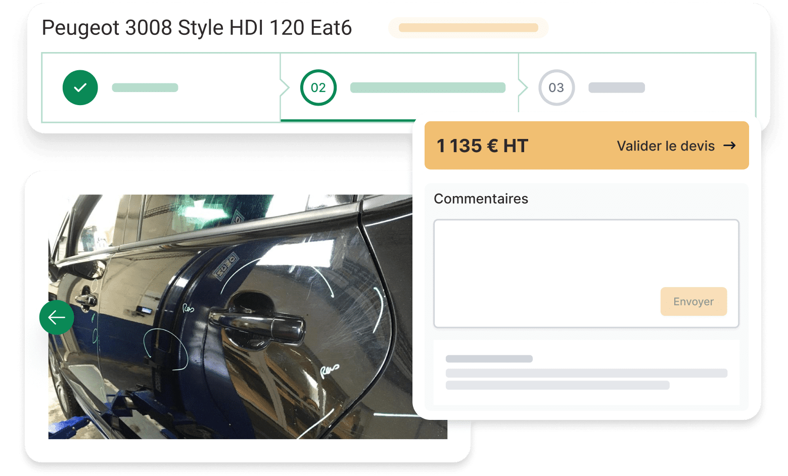 interface Progicar Remarket validation de devis